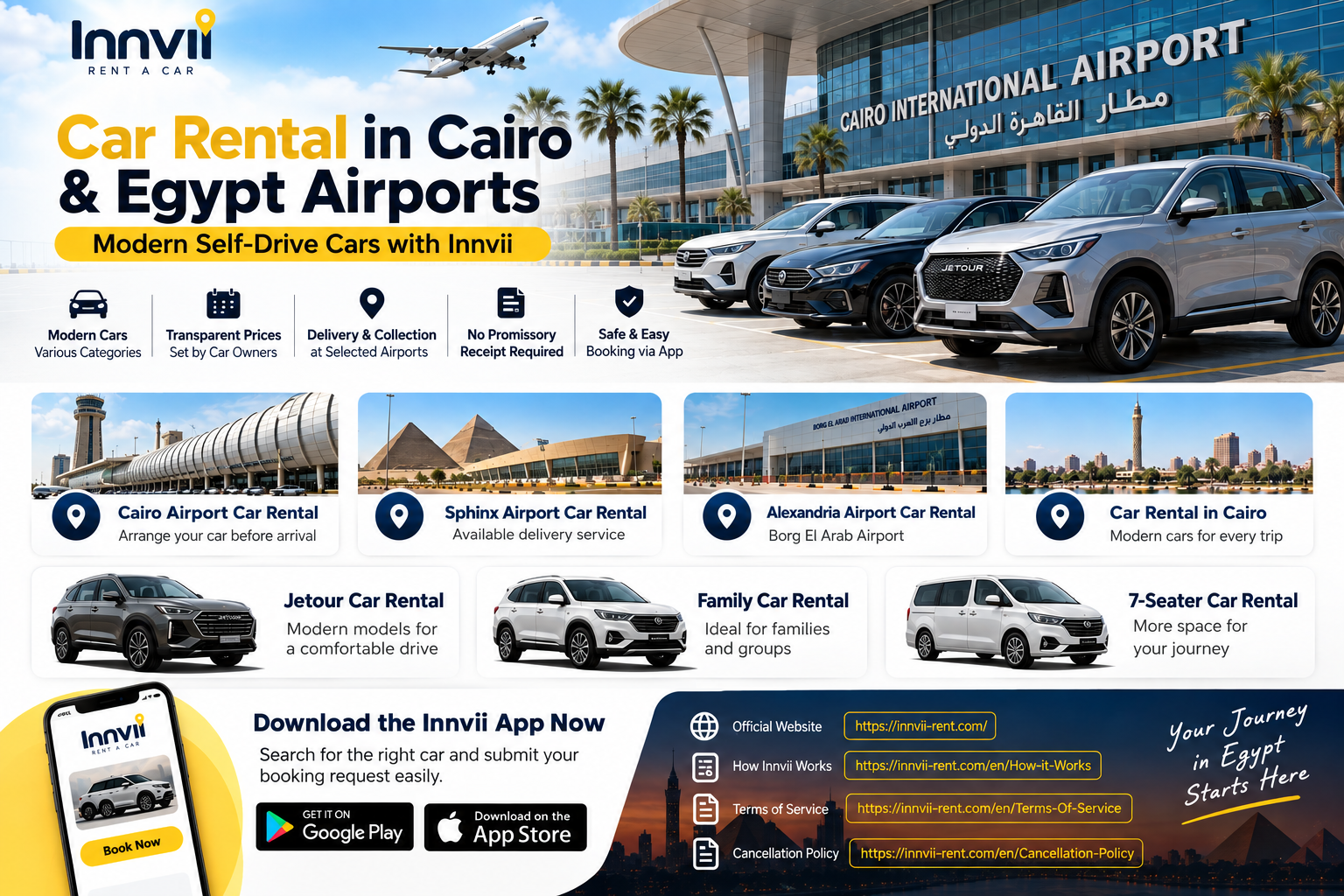 Car Rental in Cairo & Egypt Airports – Self-Drive Cars with Innvii